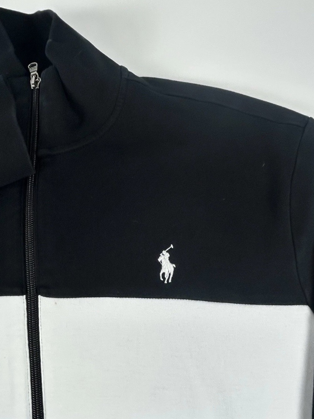 Polo Ralph Lauren Mens SZ L Black & Blue Athletic Full Zip Track Jacket Pony - Picture 4 of 8